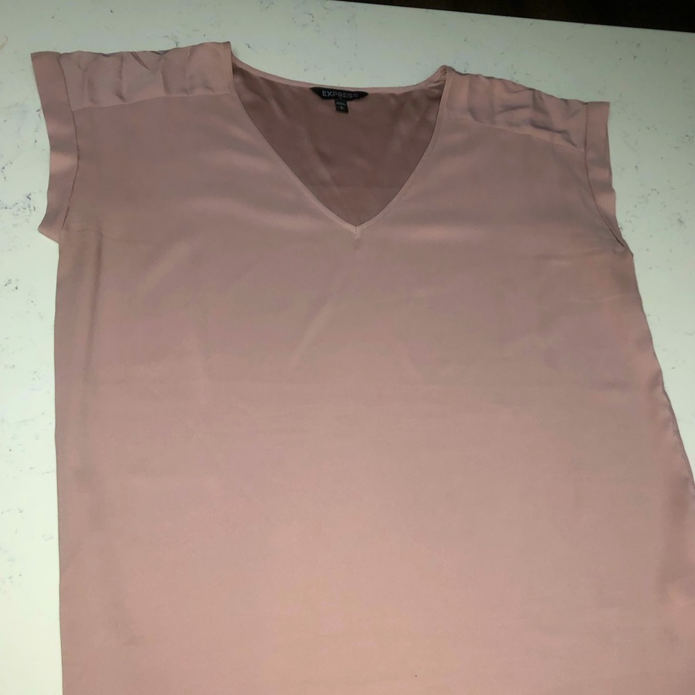 Express Short Sleeve Blouse. Satin Feel with Cuffed Sleeves. Nearly New!!!
